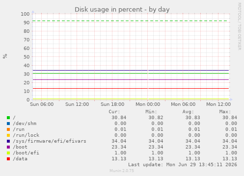 Disk usage in percent