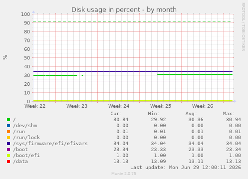 Disk usage in percent