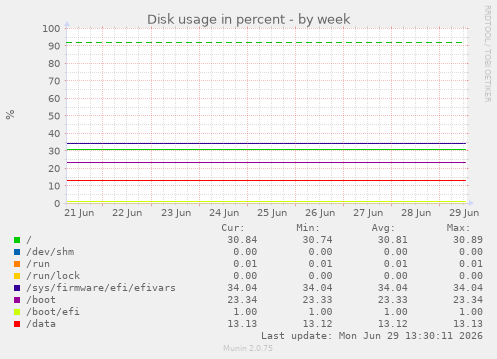 Disk usage in percent
