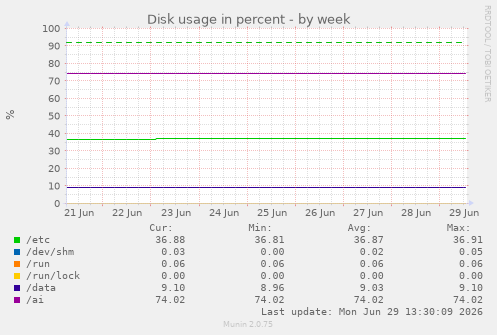 Disk usage in percent